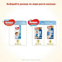 Набір підгузків для хлопчиків Huggies Ultra Comfort 5 (12-22 кг), 112 шт. (2 уп. по 56 шт.) - мініатюра 8