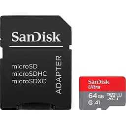 Карта памяти 64Gb microSDXC (UHS-1) SanDisk Ultra class 10 A1 (140Mb/s) (adapter SD) (SDSQUAB-064G-GN6IA)
