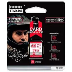 Карта пам'яті GoodRam Memory card Secure Digital 32Gb IRDM PRO SDXC V90 UHS-II U3 Retail (IRP-S9B0-0320R11) - мініатюра 2