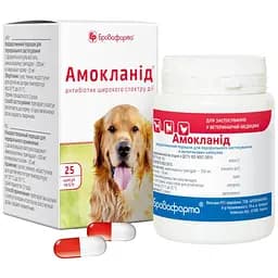 Амокланід Бровафарма антибіотик широкого спектра дії для собак 25 капсул х 0,5 г