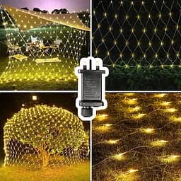 TIYUPA 3M x 2M Уличные сетчатые светильники, 204 светодиодные сказочные гирлянды