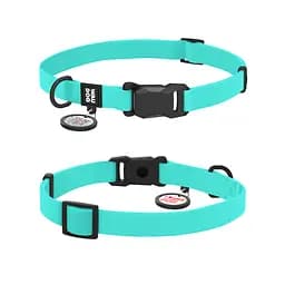 Ошейник для собак водостойкий Waudog Magnet с QR-паспортом магнитная пряжка-фастекс S Ш 15 мм Д 26-35 см тиффани