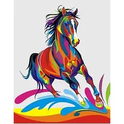 Картина за номерами на підрамнику Brushme Райдужний кінь