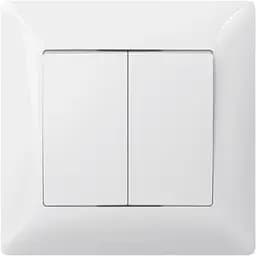 Вимикач двоклавішний Videx Titanum Standard білий 1 шт.