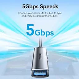 Хаб USB Vention 3.0 -> 1xUSB 3.0/3xUSB 2.0 0.15м 5 Гбіт/с Grey (CKOHB) - мініатюра 2