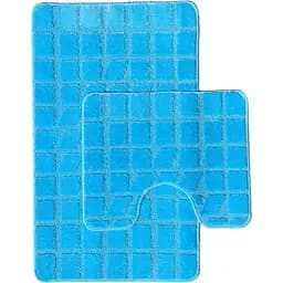 Набор ковриков для ванной Vezzer Standart 60x100 и 60x50 см бирюзовый (VZS6047)