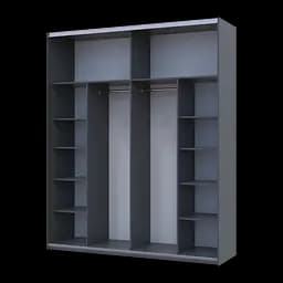 Шафа купе Doros G-Caiser Графіт/Білий 2 ДСП / 3 частини 200х60х240 (42005228) - мініатюра 2