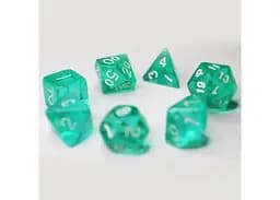 Набір кубиків Transparent 7 Dice Set - Aqua , 7 шт. (g7dtran07) - мініатюра 4