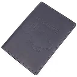 Стильна обкладинка на паспорт у вінтажній шкірі Карта Grande Pelle 16770 чорна