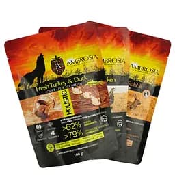 Набір дегустаційного сухого корму для дорослих собак Ambrosia Grain Free 300 г (3 шт. х 100 г)