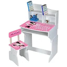 Детская парта DSM M 904-1 для обучения дома и в школе с полкой для хранения эргономичная белая