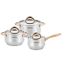 Набір посуду Magio MG-1201 з нержавіючої сталі 6 предметів (1201МG)