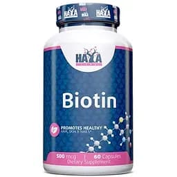 Біотін Вітамін В7 Haya Labs Biotin 500 мкг 60 капсул
