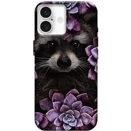 Чехол Demsky Енот в цветах для Apple iPhone 16 (6.1)