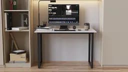 Стіл письмовий Кнап 2 Ferrum-decor 750x1400x700 Чорний метал ДСП Білий 16 мм (FRD-106426) - мініатюра 3
