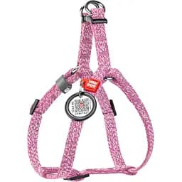 Шлея для котов и мини-собак Waudog Re-cotton, из восстановленного хлопка, с QR паспортом, XS, 28-40х1 см, розовая (16707)