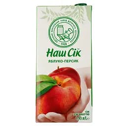 Сок Наш Сік Яблочно-персиковый с мякотью 1.93 л