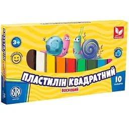 Пластилин восковой Школярик квадратный 10 цветов 195 г (303115006-UA)