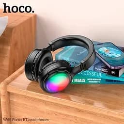 Накладні бездротові навушники Hoco W48 Focus BT гарнітура з підсвічуванням RGB чорні - мініатюра 2