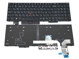 Клавіатура для Lenovo ThinkPad E580, L580, L590 (RU Black з підсвічуванням).