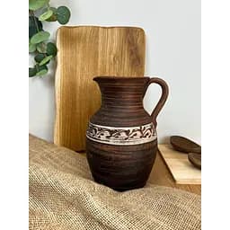 Кувшин 2 литра керамический (глиняный) резной с ручкой  