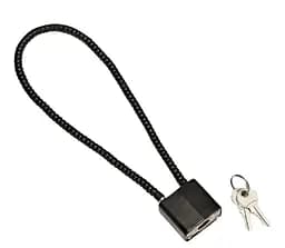 Навісний замок Solve з тросом 28 см Black KT6009003