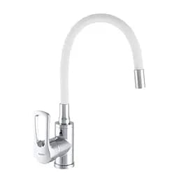 Змішувач для кухні Zerix SAR 181 з білим силіконовим виливом ZX2671 Хром