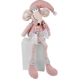 Новогодняя мягкая игрушка Novogod'ko Мышонок Мальчик в розовом сидит 69 см (974643)