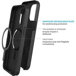 Протиударний чохол із підставкою Gear4 Zagg Denali MagSafe для iPhone 15 Pro (6.1") Black 702312718 - мініатюра 6