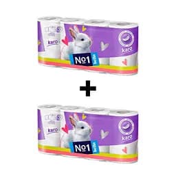 Двошаровий туалетний папір Bella Karo, 16 рулонов (2 уп. по 8 рулонов)