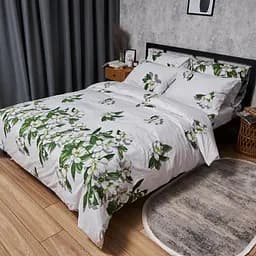 Комплект постельного белья Moon&Star Бязь Gold Люкс Wisteria White Евро 200х220 наволочки 2х70х70