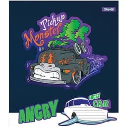 Тетрадь общая 1 Вересня Angry Car, А5, в косую линию, 12 листов (766297)