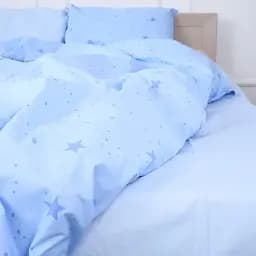 Простыня MirSon Бязь 17-4748 Star trek 180x220 см голубая (2200008932510)