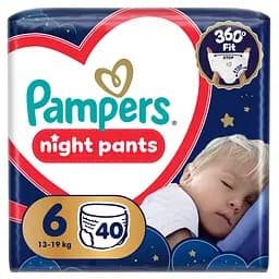 Подгузники-трусики ночные Pampers Night Pants Размер 6 (13-19 кг) 40 шт.