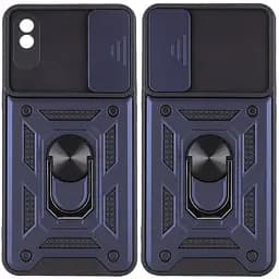 Ударостойкий чехол Camshield Serge Ring для Xiaomi Redmi 9A Синий, TPU+PC, Шторка на камеру