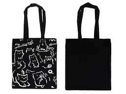 Эко сумка с ручками 35x37 см черная с рисунком 3537-2