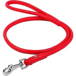 Повідець для собак Waudog Glamour, шкіряний, круглий, 122х1 см, червоний