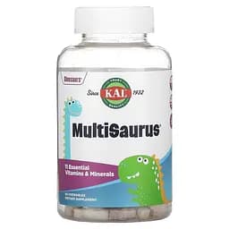 Дитячі вітаміни і мінерали KAL MultiSaurus, 90 жувальних таблеток - Ягоди, виноград та апельсин