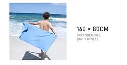 Рушник Fitness Naturehike (NH20FS009) 160-80см - антибактеріальний - блакитний - мініатюра 4