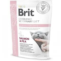 Сухий корм для котів, при харчовій алергії Brit GF Veterinary Diet Hypoallergenic 400 г (лосось)