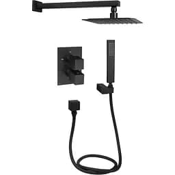 Душова система прихованого монтажу Qtap Aquarius термостатична на два споживача QTAQA65T103NGB Black Matt, Чорний матовий