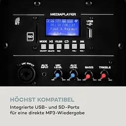 Мобільна акустична система Auna Streetstar 2.0 15 BT USB/SD/MP3 AUX (10031568) - мініатюра 7