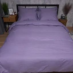Комплект постільної білизни Moon&Star Satin Stripe Soft Lilac Сімейний 143х210х2 наволочки 2х50х70 - мініатюра 7