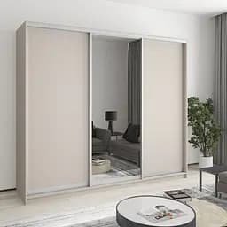 Шкаф-купе трехдверный MebelStar Уни AL 2ДСП/Зеркало 240x60x210 см Кашемир (MBS-3092)