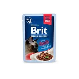 Корм вологий Brit Premium Delicate Fillets in Gravy Lamb for Sterilised для стерилізованих кішок філе в соусі ягняти 85 г