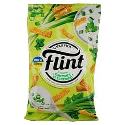 Сухарики Flint Пшенично-ржаные со вкусом сметаны с зеленью 60 г (705235)