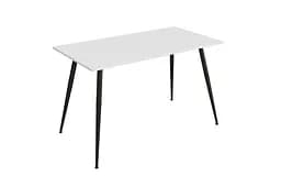 Кухонный стол Марсель 40 Ferrum-decor 75x120x60 Черный металл ДСП Белый 16 мм (FRD-106759)