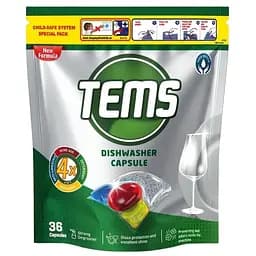 Капсули для посудомийної машини Tems 4 в 1, 36 шт.