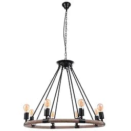 Люстра Brille лофт подвесная свеча E27 60W BK (BL-324S/8)