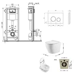 Набір Q-tap Nest 4 в 1 підвісний унітаз Robin Ultra Quiet 520x365x365 + комплект інсталяції QT13332381AW47500 - мініатюра 8
